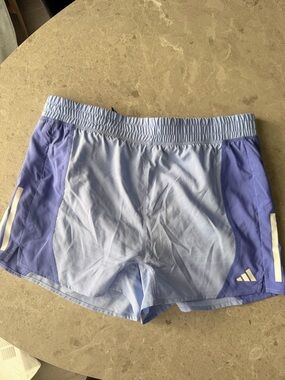 adidas Light Blue Athletic Shorts with Periwinkle Accents